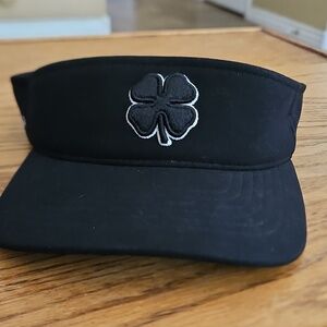 Black Clover Visor Live Lucky Flexfit Golf Hat Black Velcro Close Topgolf